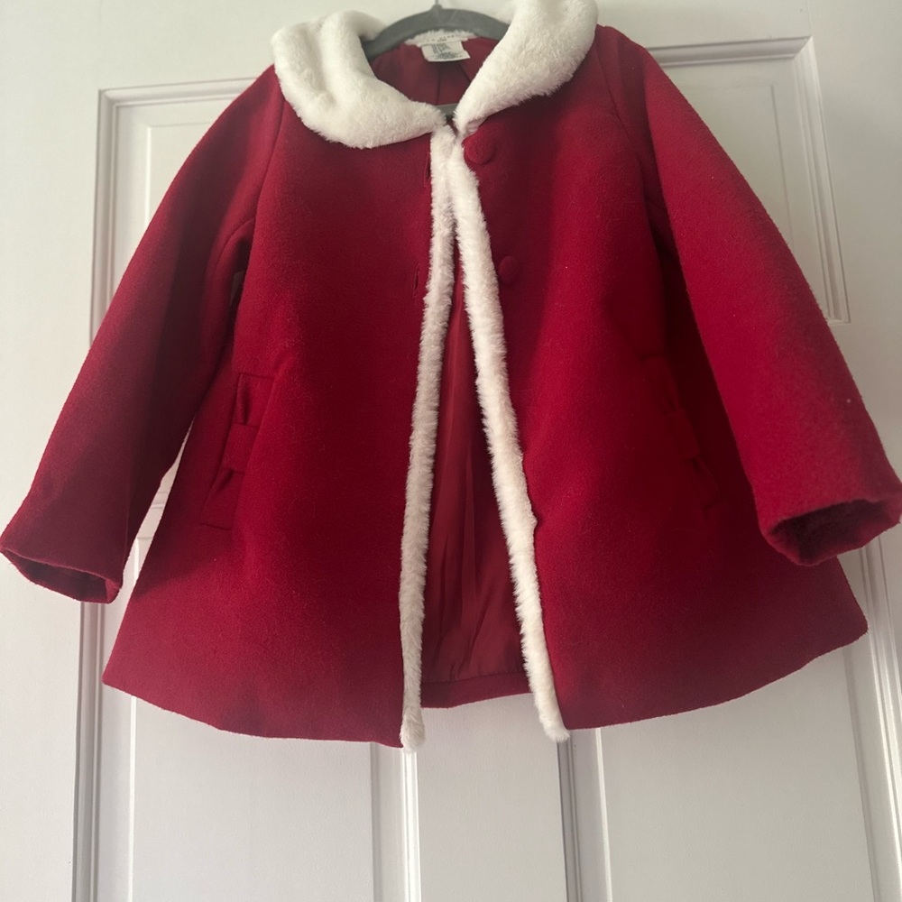 Kids Red Coat with White Trim
